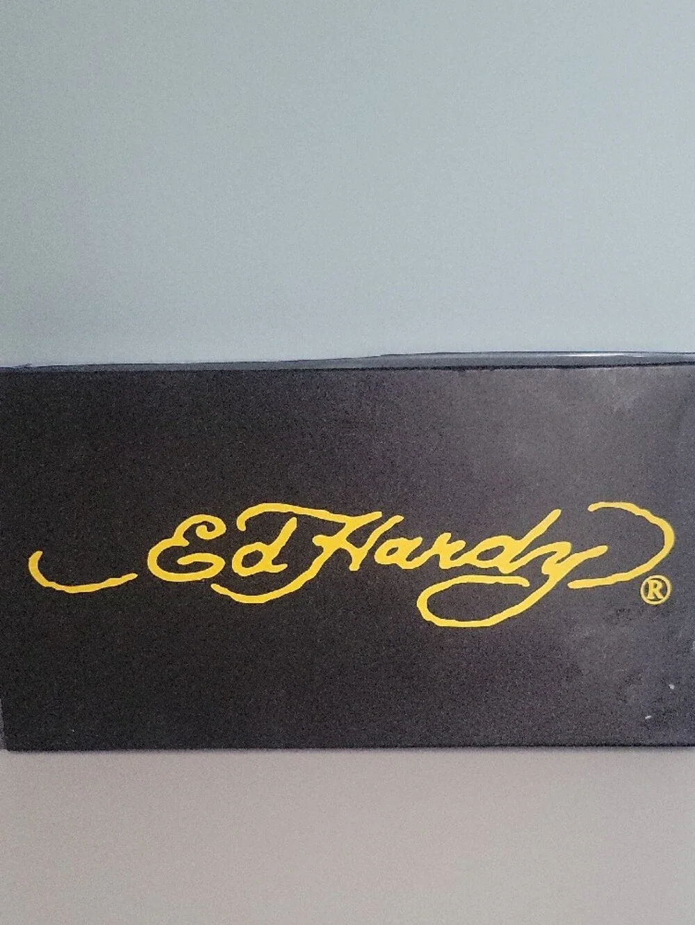 Ed Hardy Silver Peacock & Pink Rose Zip Phone Wallet
